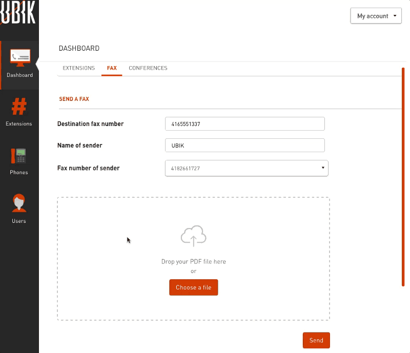 Envoyer un Fax la platerforme